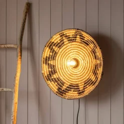 Zig Zag Seagrass Wall Light